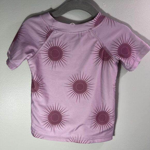 Kate Quinn Children's Rash Guard, Purple With Sunburst Pattern, Size 12-18M - Picture 2 of 4